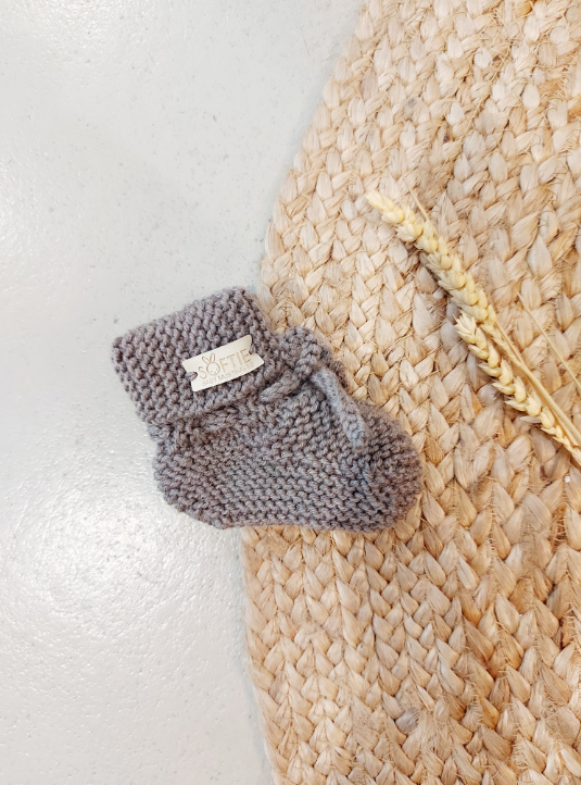 Handgemaakte merino wollen baby slofjes – zacht, warm en ademend