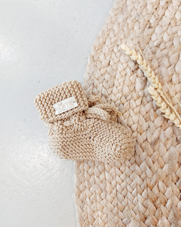 Handgemaakte merino wollen baby slofjes – zacht, warm en ademend