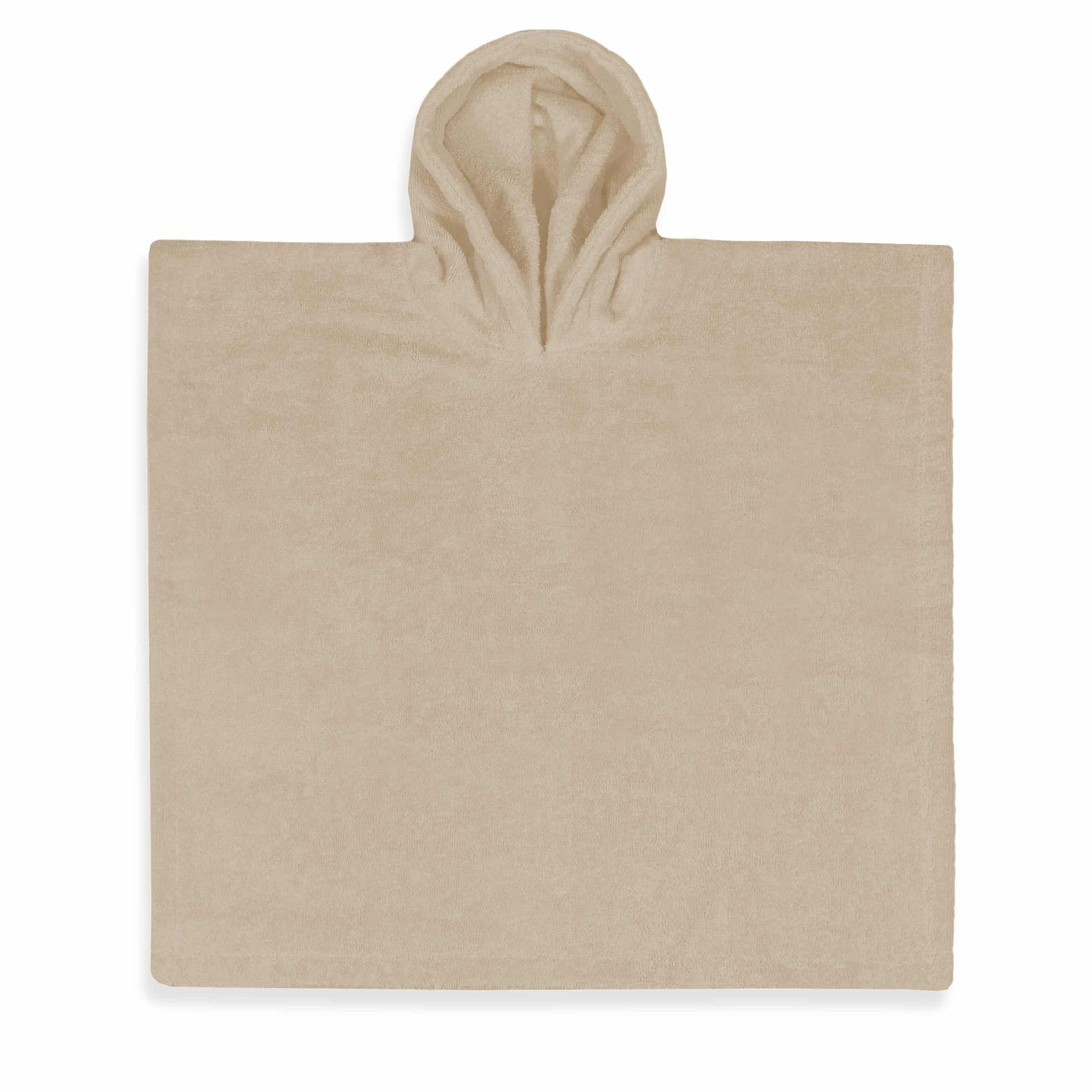 Zachte baby poncho van 100% katoen in de kleur cream met capuchon van absorberende badstof. Ook te borduren.