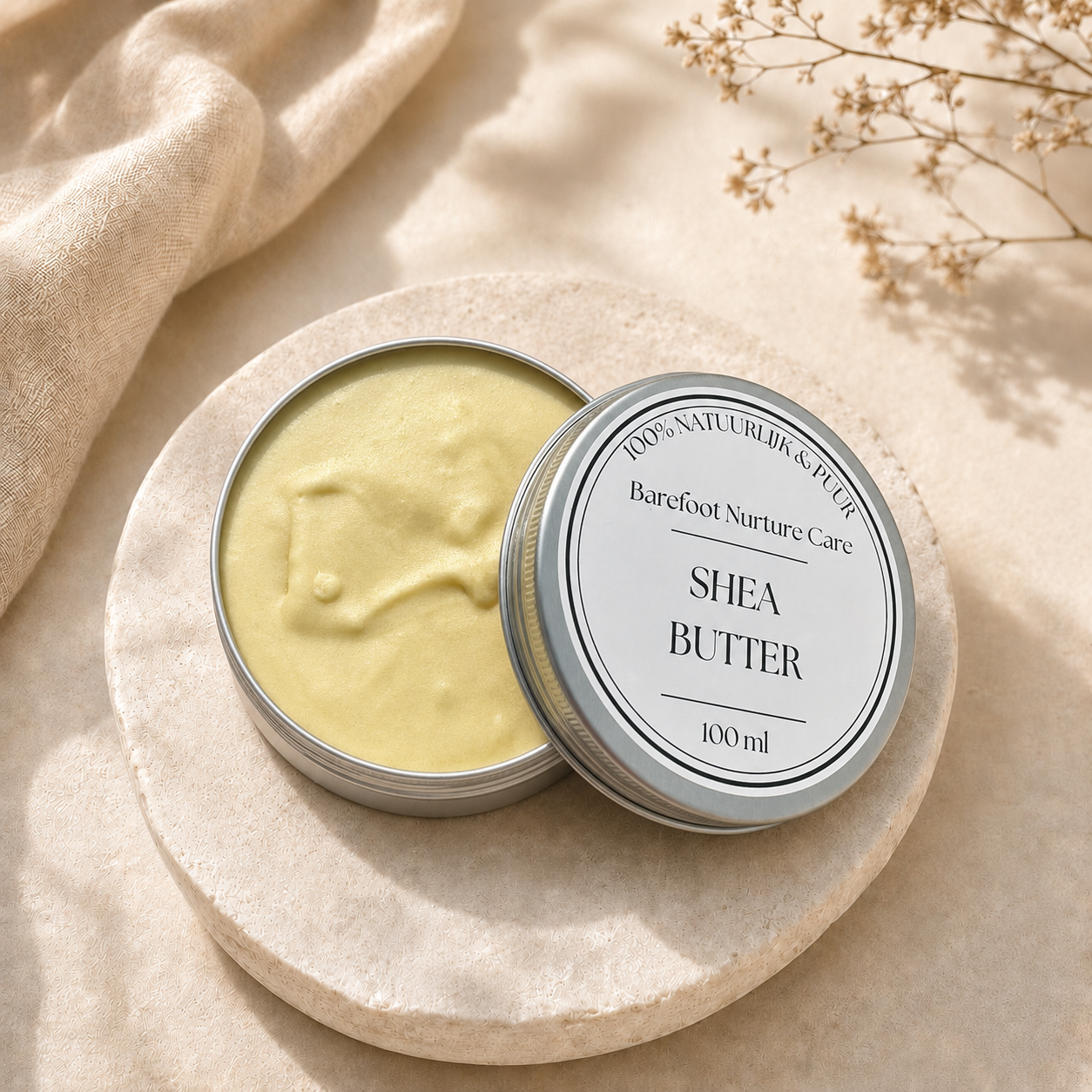 Handgemaakte natuurlijke verzorging van Barefoot Nurture Care:  shea butter 100ml