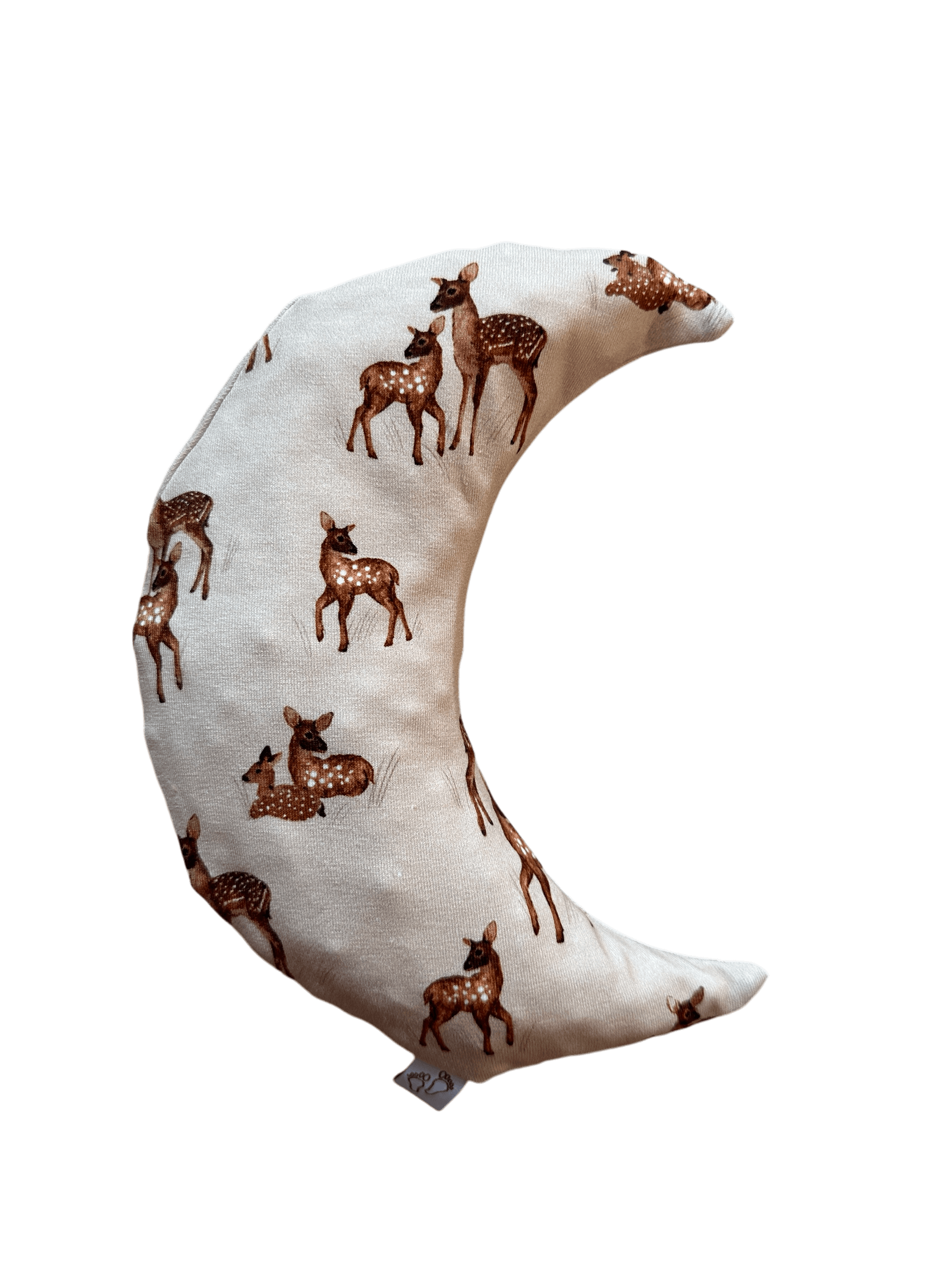 Handgemaakt warmtekussen Comfy Luna met fawn hertjes print voor baby’s