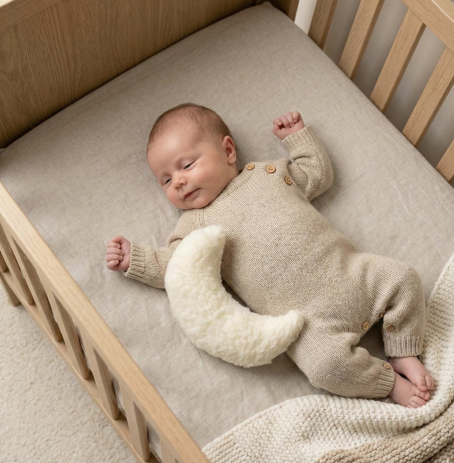 Handgemaakt warmtekussen Comfy Luna van extra zachte teddy wol