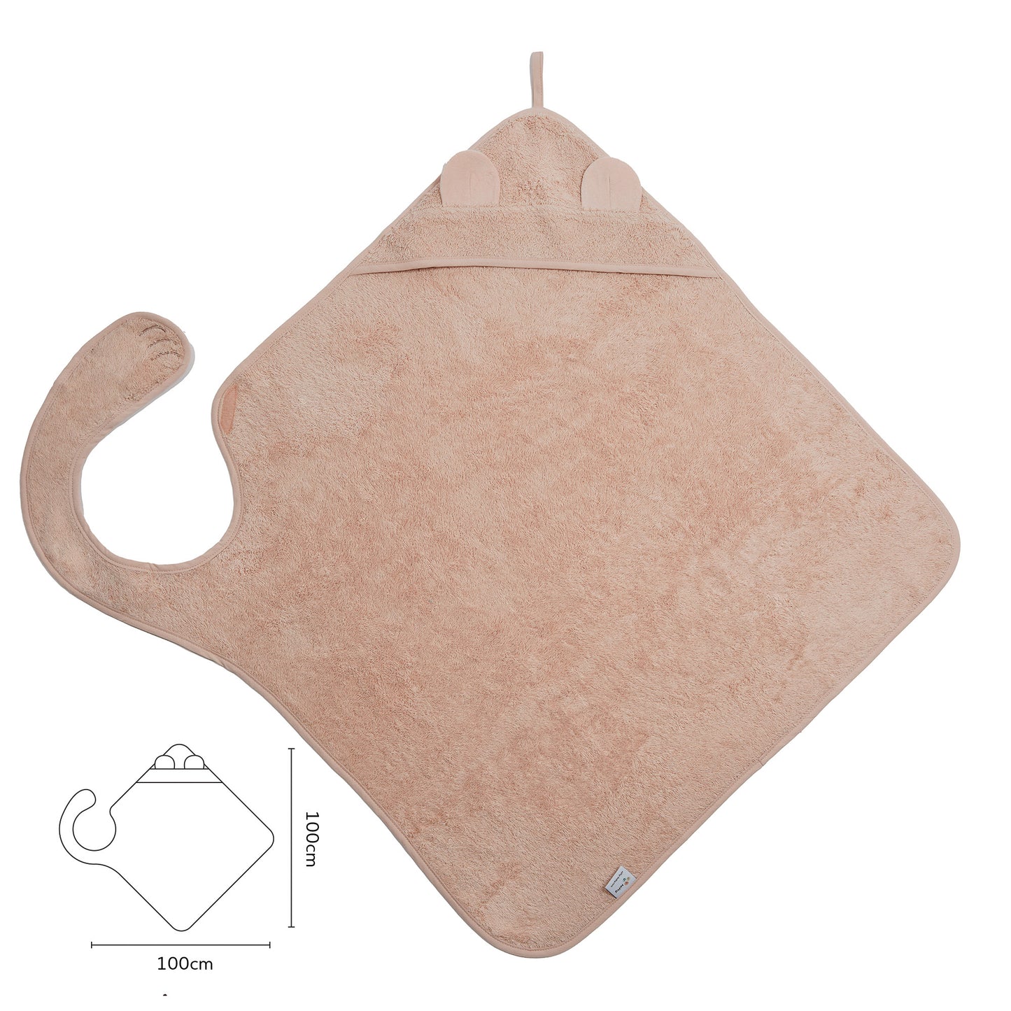 Plasticvrije en duurzame verpakking van de Nifty Baby Blush badcape