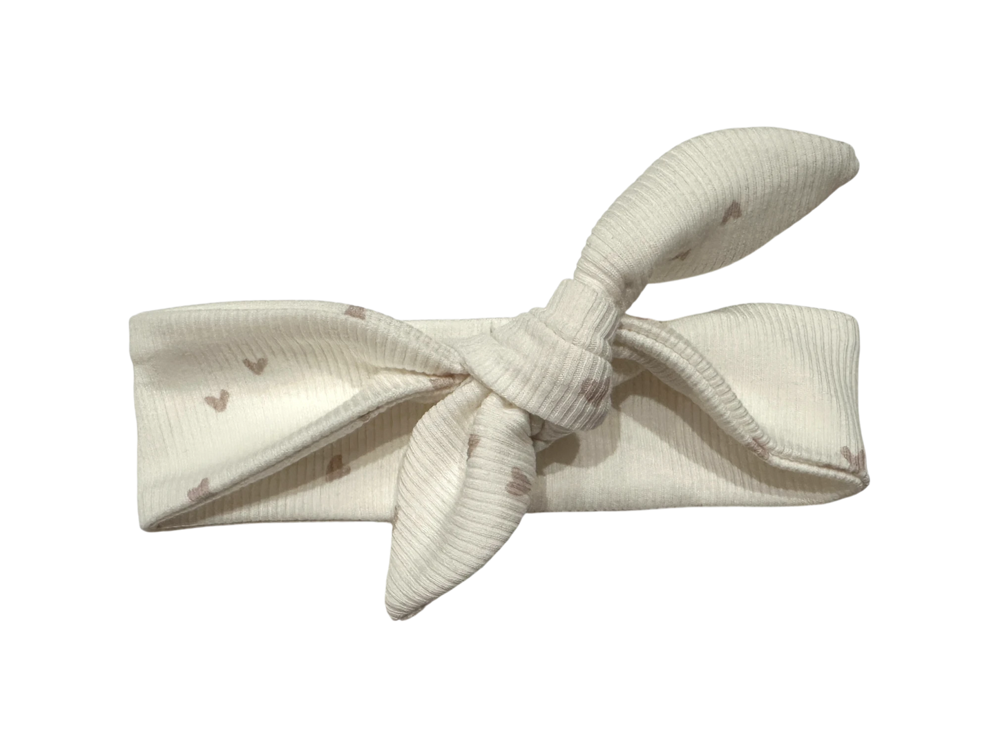 Detail ribstof haarbandje Hartjes licht beige