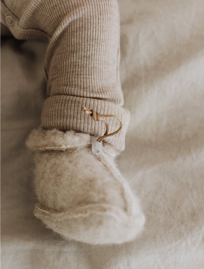 Merino wollen babyslofjes van Kico Label, zacht en comfortabel voor babyvoetjes