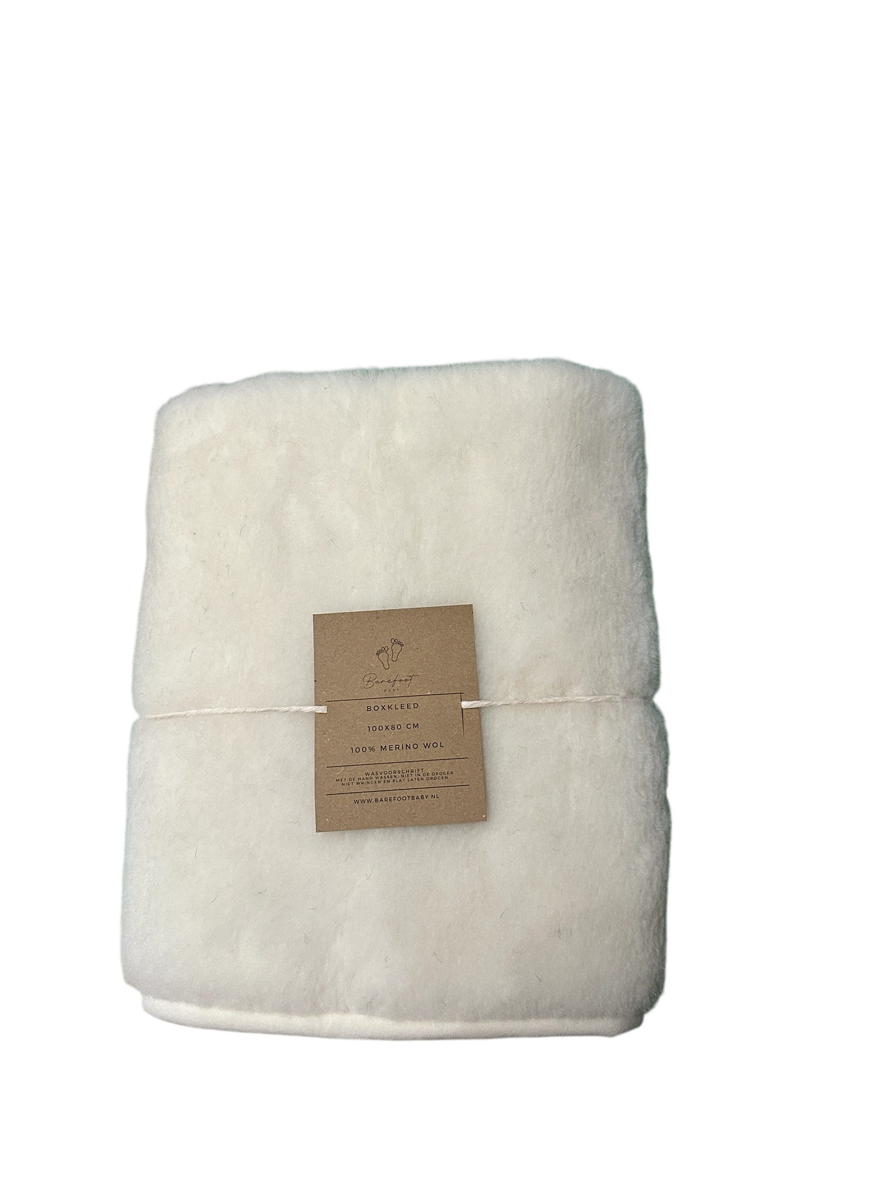 Merino wollen boxkleed van 100x80 cm in natuurlijke kleur, zacht en ademend boxkleed voor baby’s