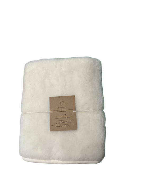 Merino wollen boxkleed van 100x80 cm in natuurlijke kleur, zacht en ademend boxkleed voor baby’s