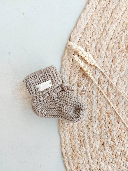 Handgemaakte merino wollen baby slofjes – zacht, warm en ademend