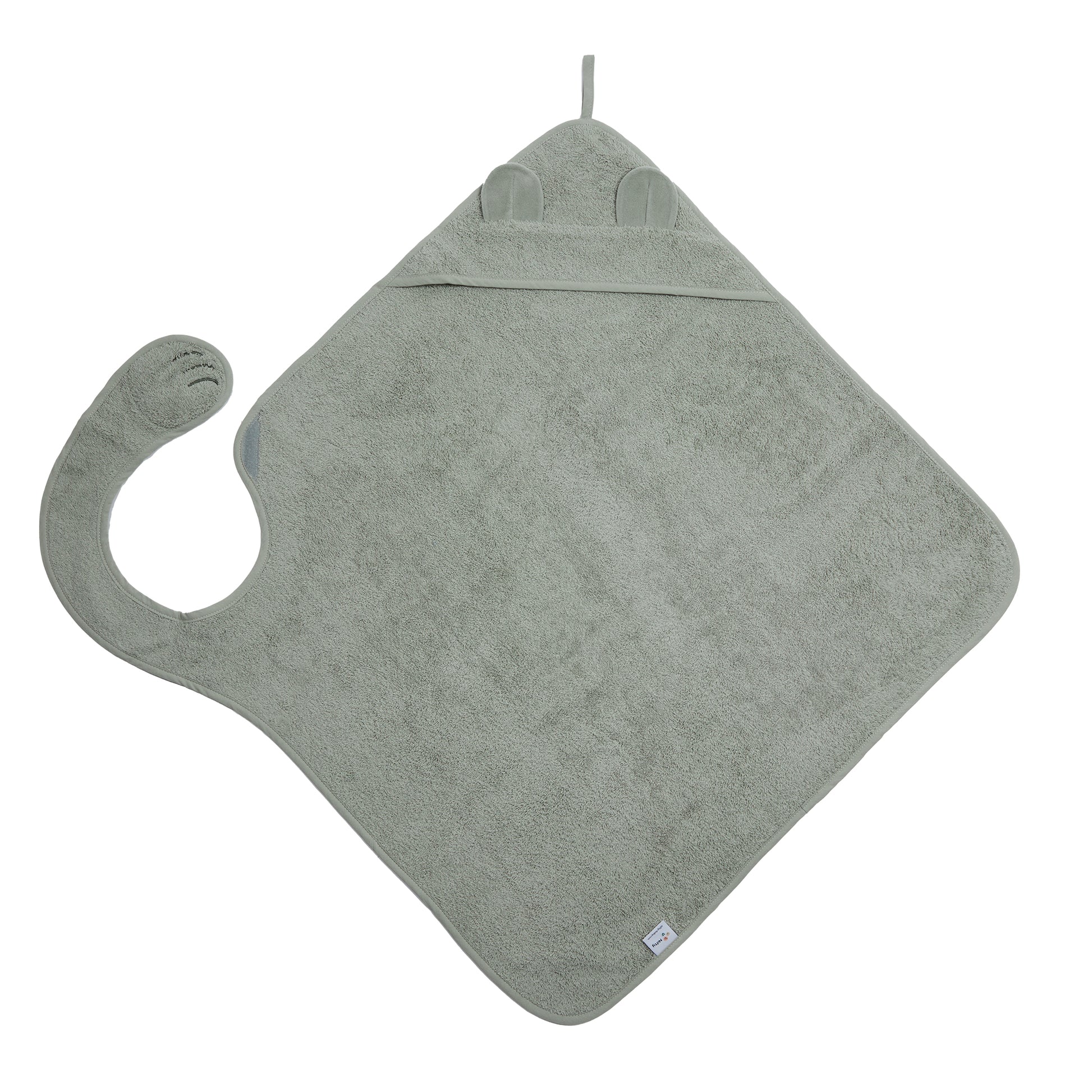 Nifty Baby Handsfree Badcape Olive 100x100 cm biologisch katoen - Barefoot Baby