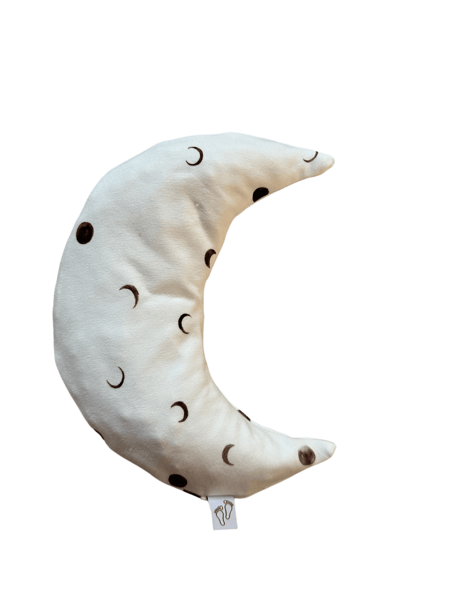 Een handgemaakt maanvormig warmtekussen gevuld met biologisch gereinigde kersenpitten. Het warmtekussen is gemaakt van zachte, duurzame stoffen, waaronder OEKO-TEX en GOTS-gecertificeerd katoen en heerlijk zachte merino wol. Perfect voor het verlichten van buikkrampjes bij baby's, ondersteuning bij borstvoeding en ontspanning voor mama. Verkrijgbaar in verschillende stijlvolle prints.