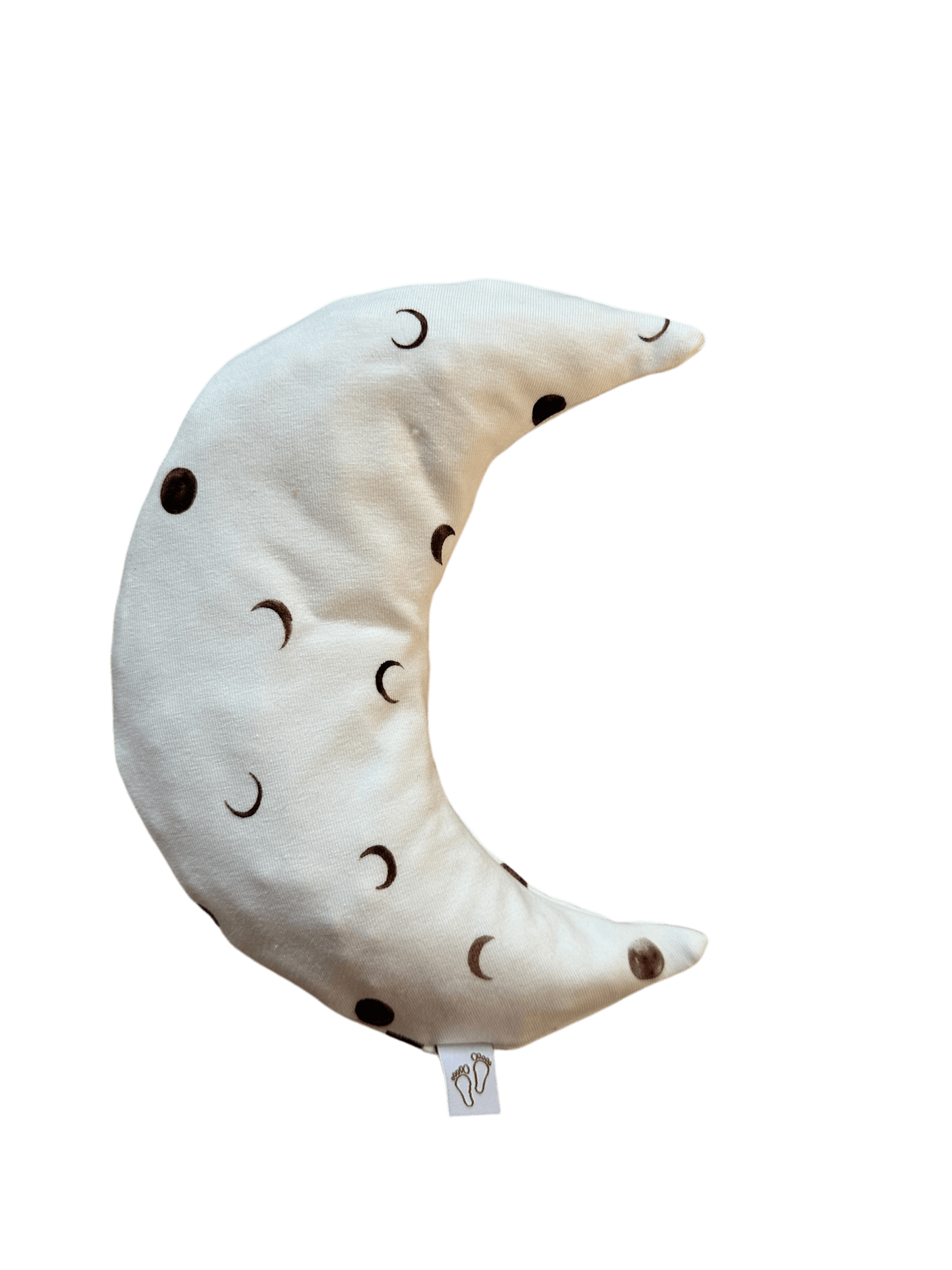 Een handgemaakt maanvormig warmtekussen gevuld met biologisch gereinigde kersenpitten. Het warmtekussen is gemaakt van zachte, duurzame stoffen, waaronder OEKO-TEX en GOTS-gecertificeerd katoen en heerlijk zachte merino wol. Perfect voor het verlichten van buikkrampjes bij baby's, ondersteuning bij borstvoeding en ontspanning voor mama. Verkrijgbaar in verschillende stijlvolle prints.