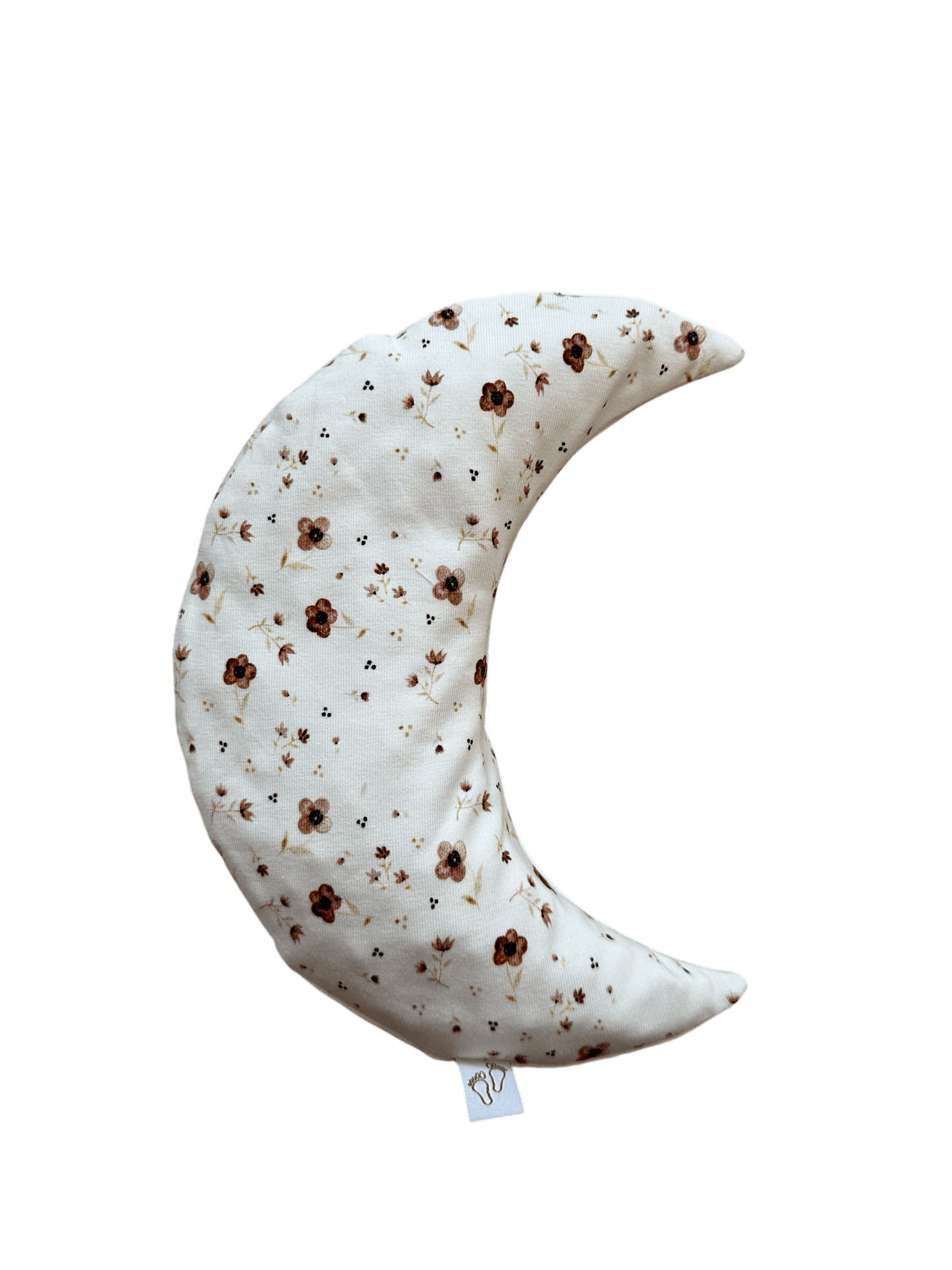 Een handgemaakt maanvormig warmtekussen gevuld met biologisch gereinigde kersenpitten. Het warmtekussen is gemaakt van zachte, duurzame stoffen, waaronder OEKO-TEX en GOTS-gecertificeerd katoen en heerlijk zachte merino wol. Perfect voor het verlichten van buikkrampjes bij baby's, ondersteuning bij borstvoeding en ontspanning voor mama. Verkrijgbaar in verschillende stijlvolle prints.