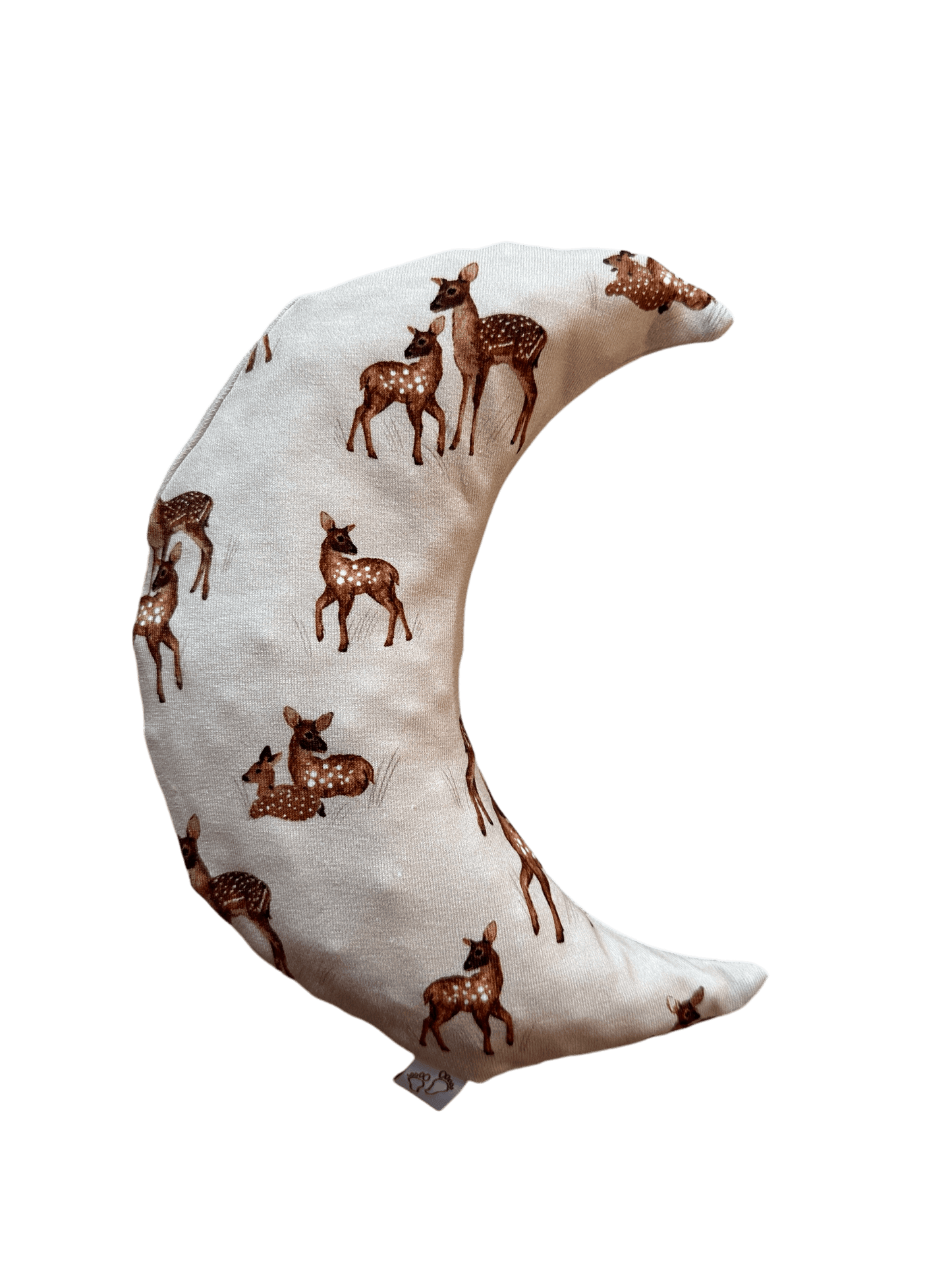 Een handgemaakt maanvormig warmtekussen gevuld met biologisch gereinigde kersenpitten. Het warmtekussen is gemaakt van zachte, duurzame stoffen, waaronder OEKO-TEX en GOTS-gecertificeerd katoen en heerlijk zachte merino wol. Perfect voor het verlichten van buikkrampjes bij baby's, ondersteuning bij borstvoeding en ontspanning voor mama. Verkrijgbaar in verschillende stijlvolle prints.