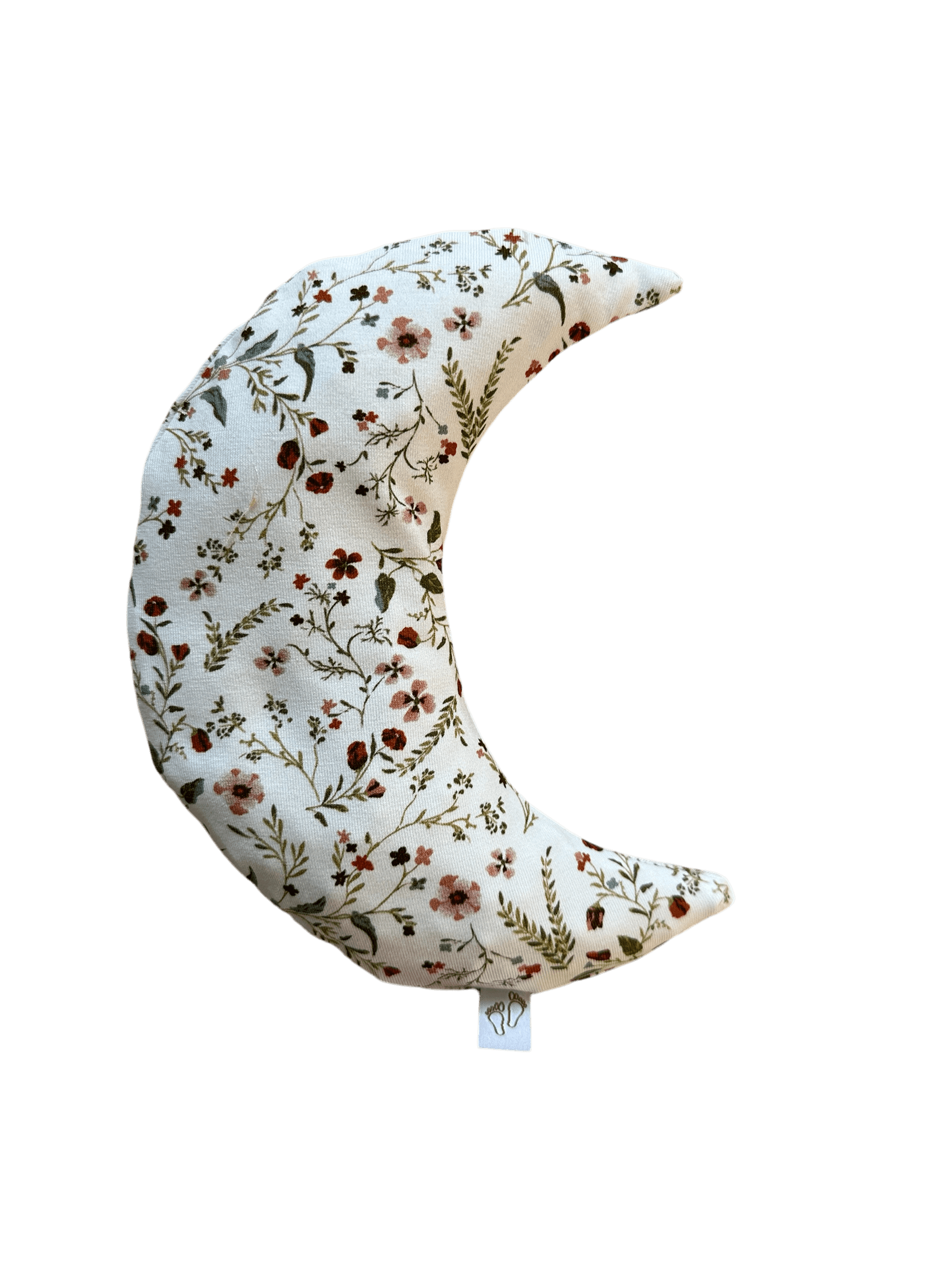 Een handgemaakt maanvormig warmtekussen gevuld met biologisch gereinigde kersenpitten. Het warmtekussen is gemaakt van zachte, duurzame stoffen, waaronder OEKO-TEX en GOTS-gecertificeerd katoen en heerlijk zachte merino wol. Perfect voor het verlichten van buikkrampjes bij baby's, ondersteuning bij borstvoeding en ontspanning voor mama. Verkrijgbaar in verschillende stijlvolle prints.