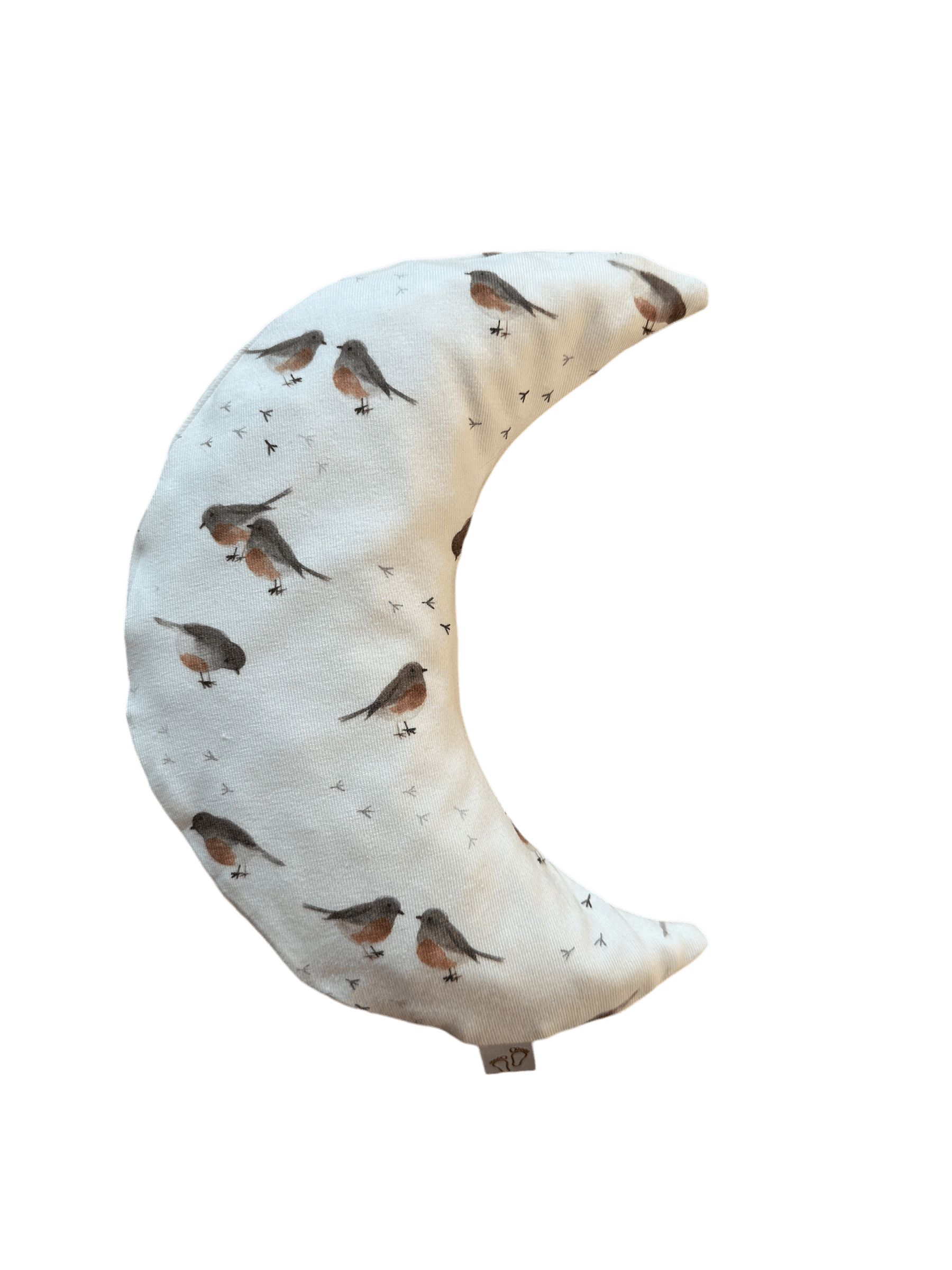 Een handgemaakt maanvormig warmtekussen gevuld met biologisch gereinigde kersenpitten. Het warmtekussen is gemaakt van zachte, duurzame stoffen, waaronder OEKO-TEX en GOTS-gecertificeerd katoen en heerlijk zachte merino wol. Perfect voor het verlichten van buikkrampjes bij baby's, ondersteuning bij borstvoeding en ontspanning voor mama. Verkrijgbaar in verschillende stijlvolle prints.